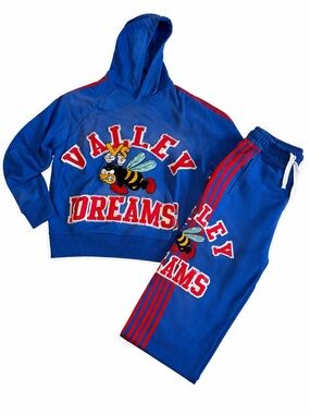 Blue 'Valley Dreams' Men's Sweatpants & Hoodie Set